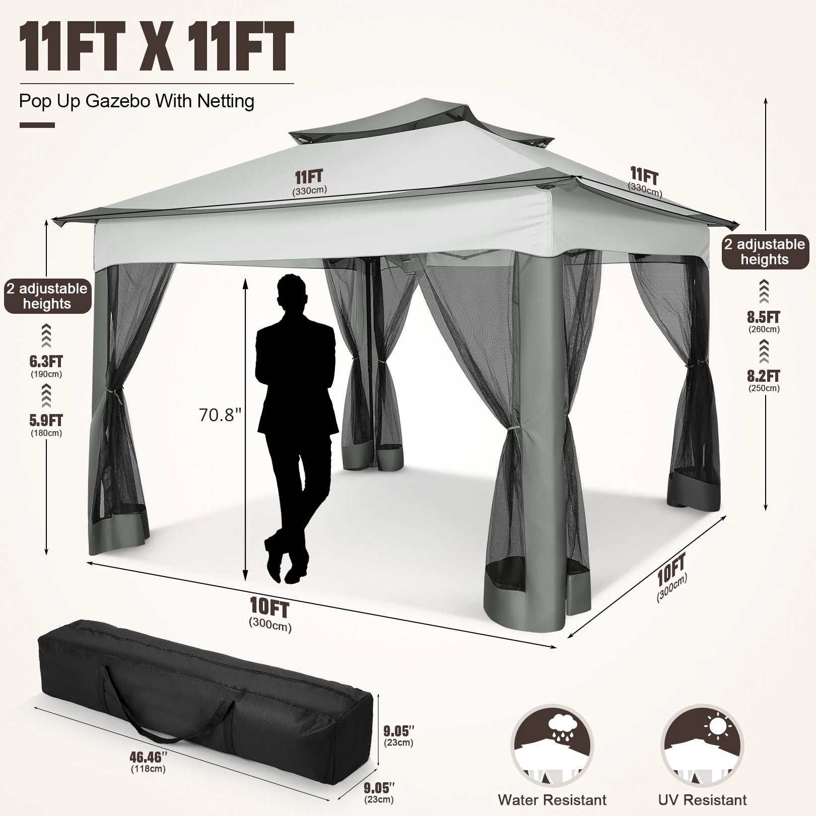 11x11ft Pop Up Gazebo