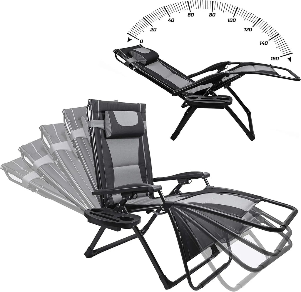 Oversize Reclining Folding Chair for Outdoor Relaxing