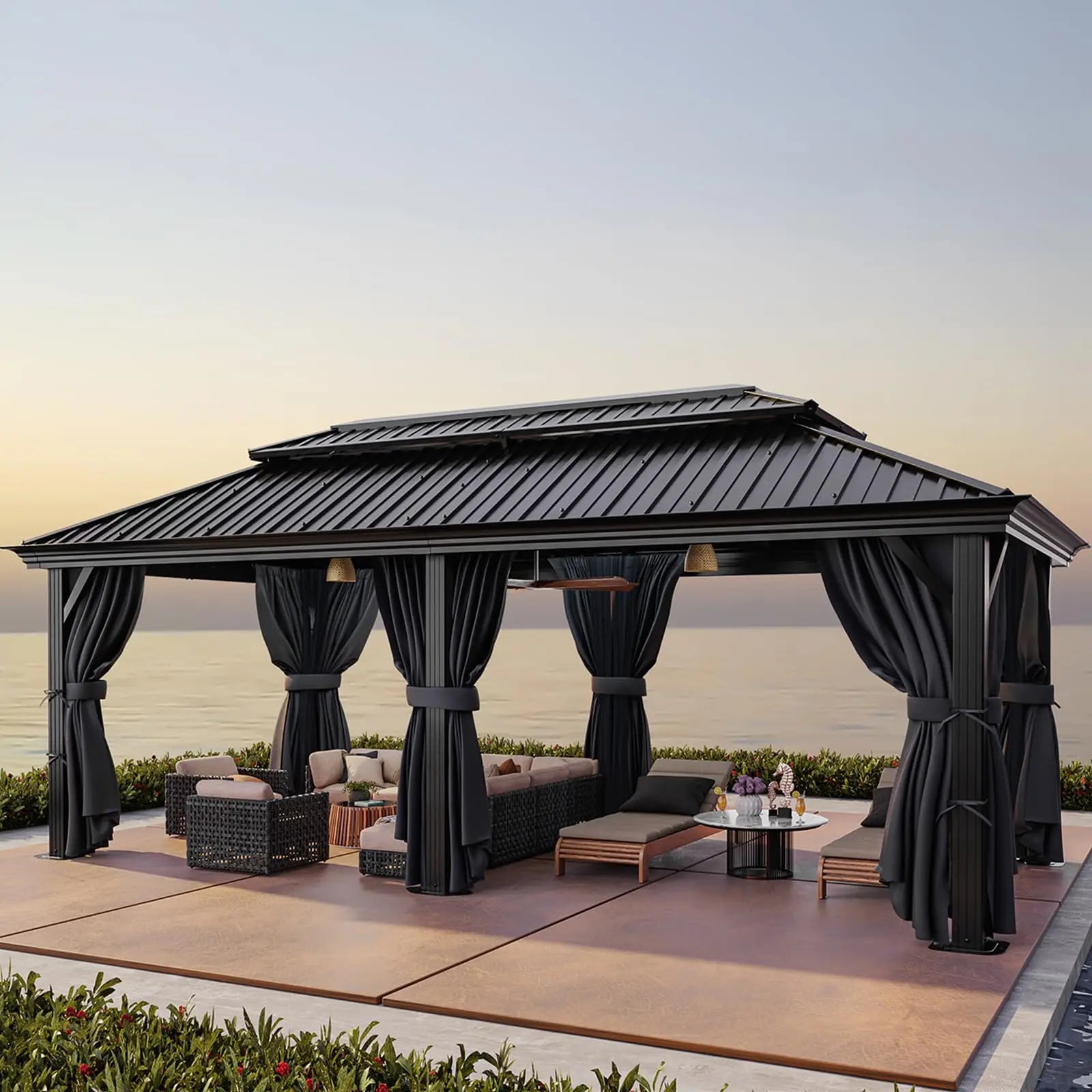 12×20 Hardtop Gazebo with Metal Roof