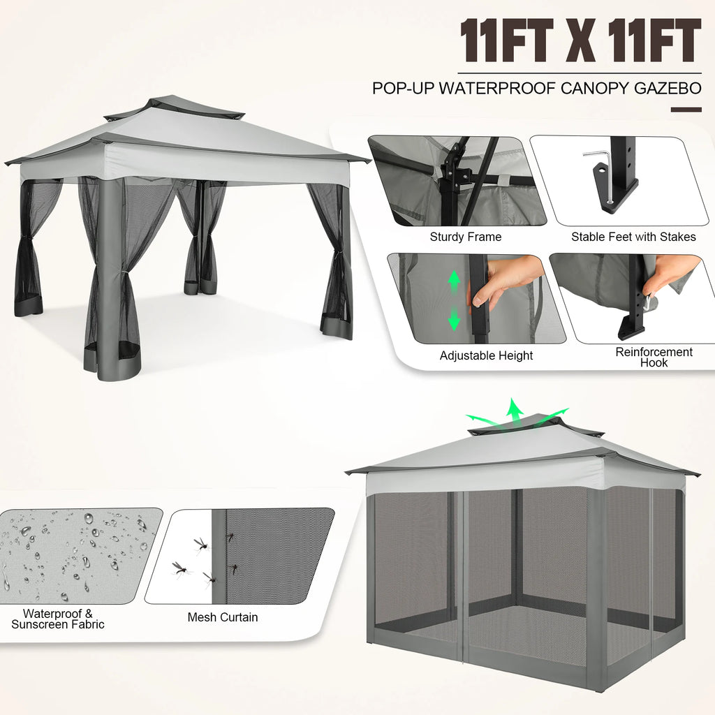 11x11ft Pop Up Gazebo