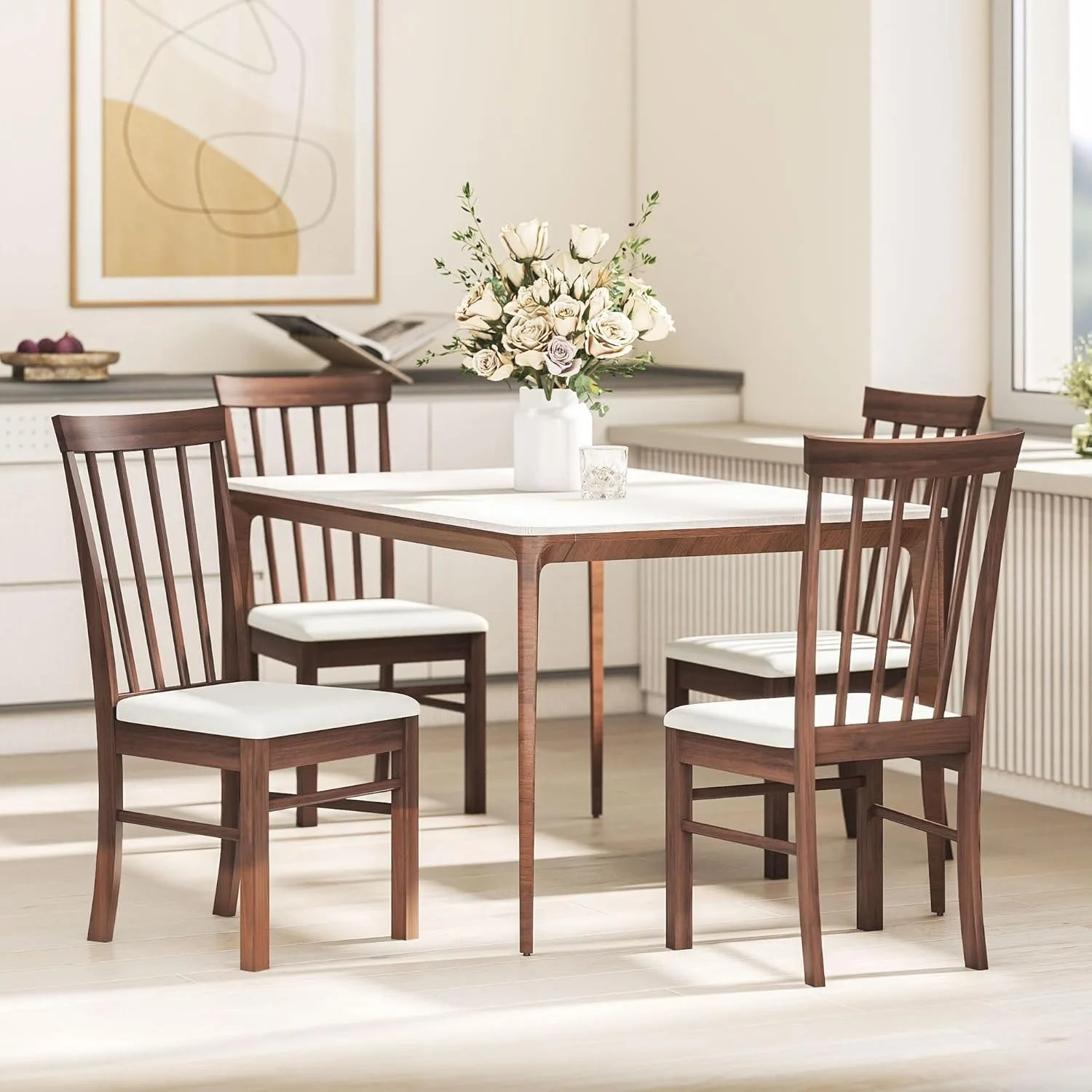 Farmhouse Wooden Dining Chairs Set of 2