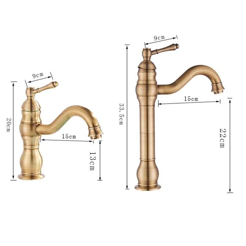 Antique Brass Bathroom Basin Faucet