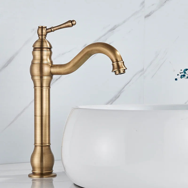 Antique Brass Bathroom Basin Faucet
