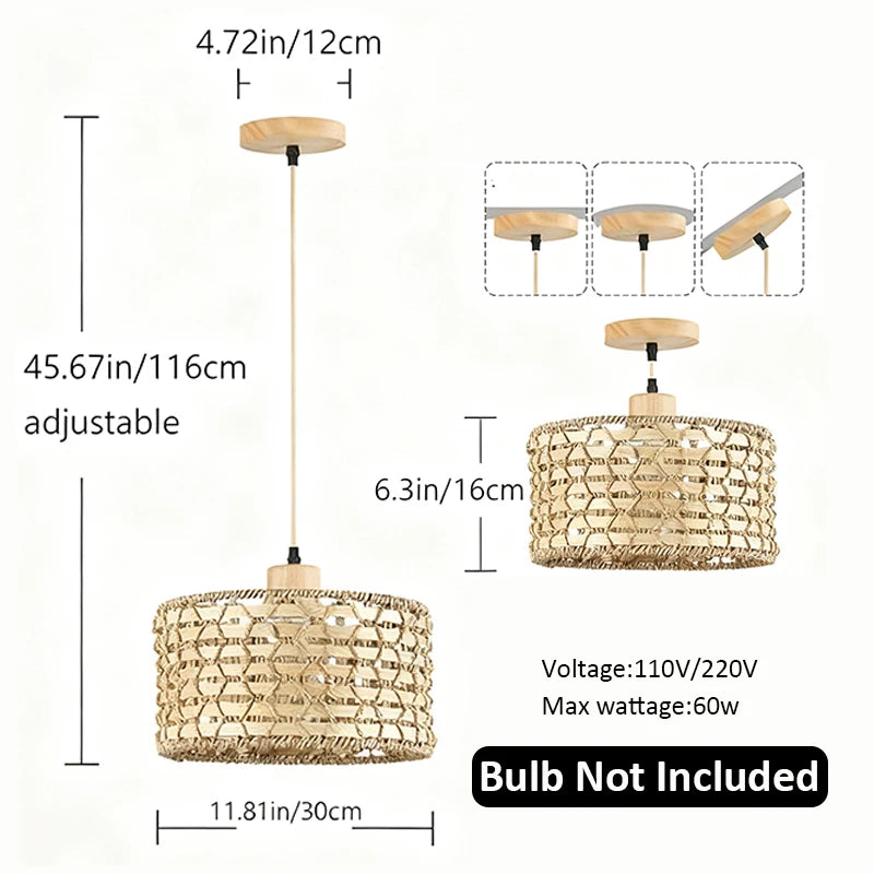 Wicker Rattan Pendant Lamp