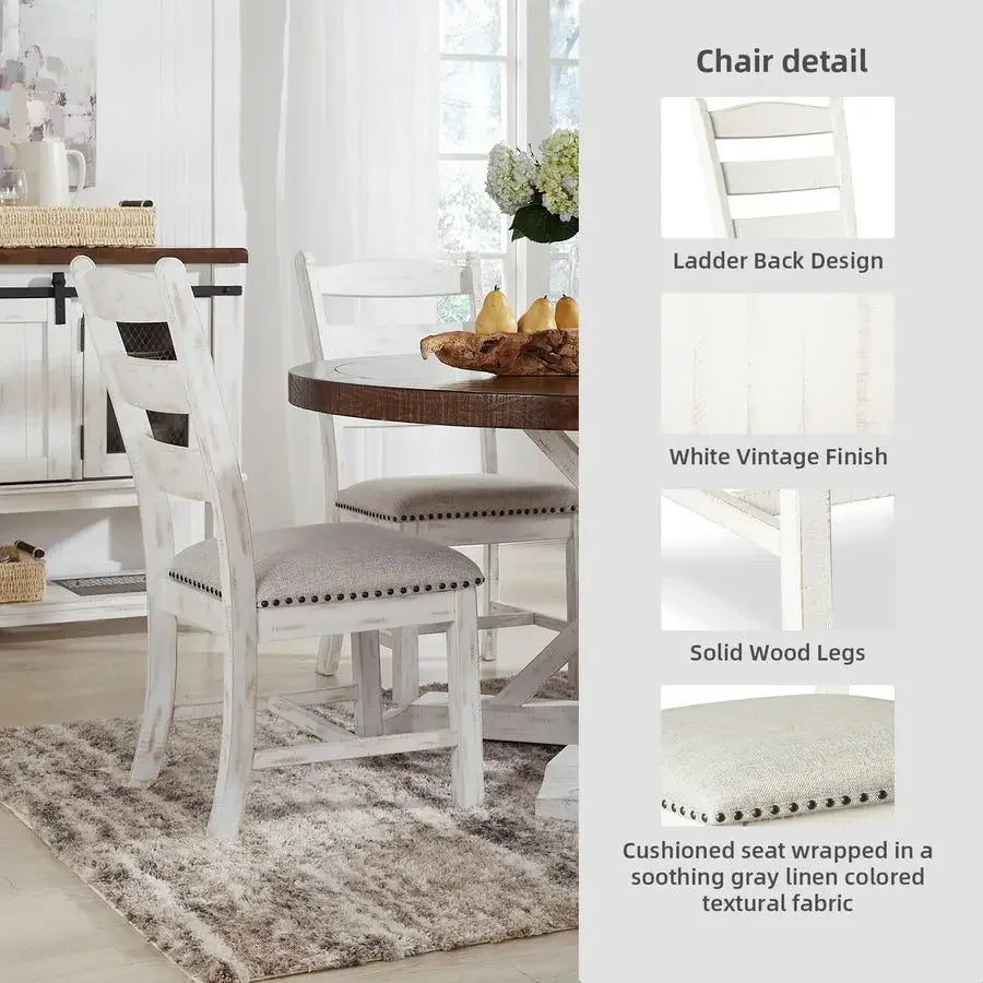 Farmhouse Cushioned Dining Chair, 2 Count