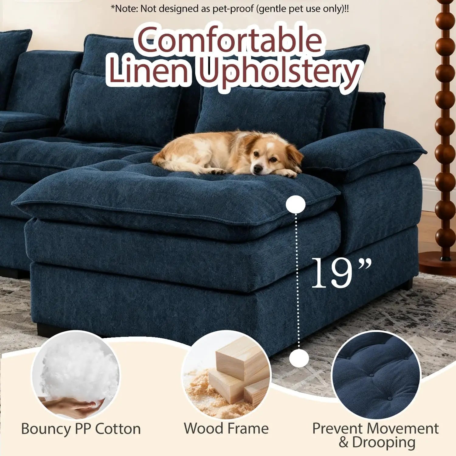 130" Modular Sectional Sofa