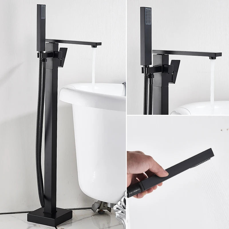 Floor Standing Bathtub Faucet with Shower Set