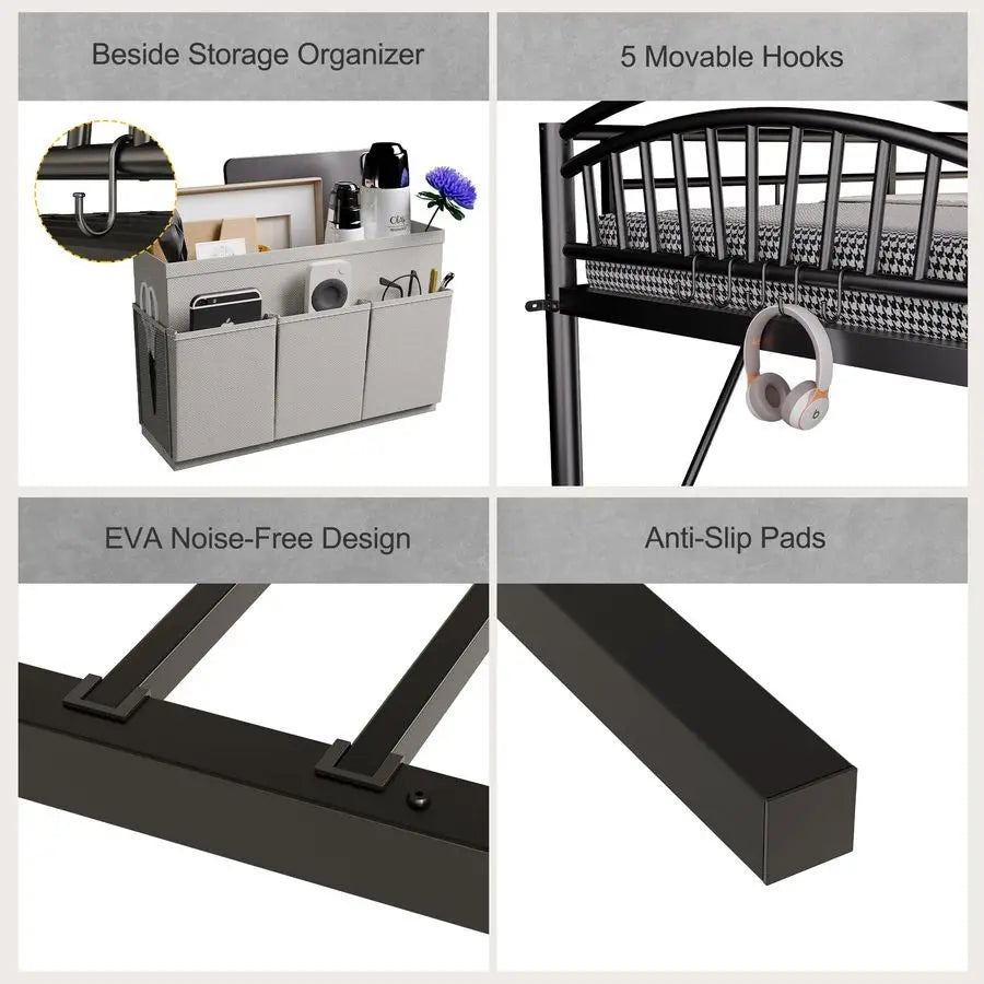 Twin Loft Bed with Bedside Caddy
