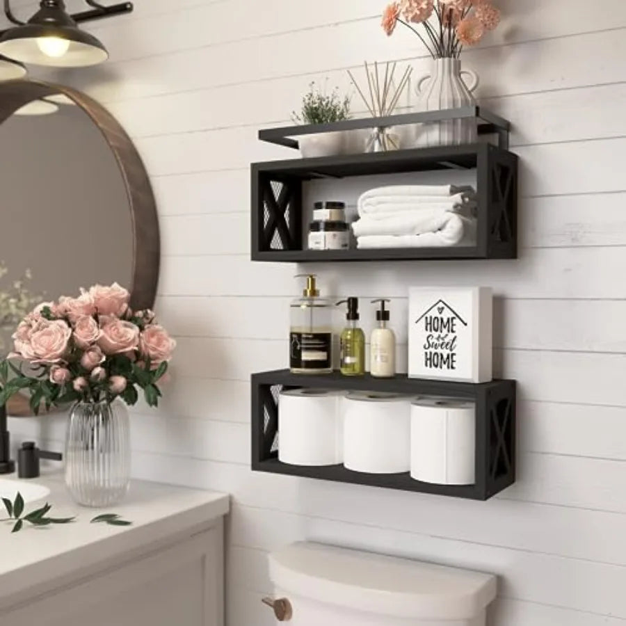Floating Shelves with Guardrail