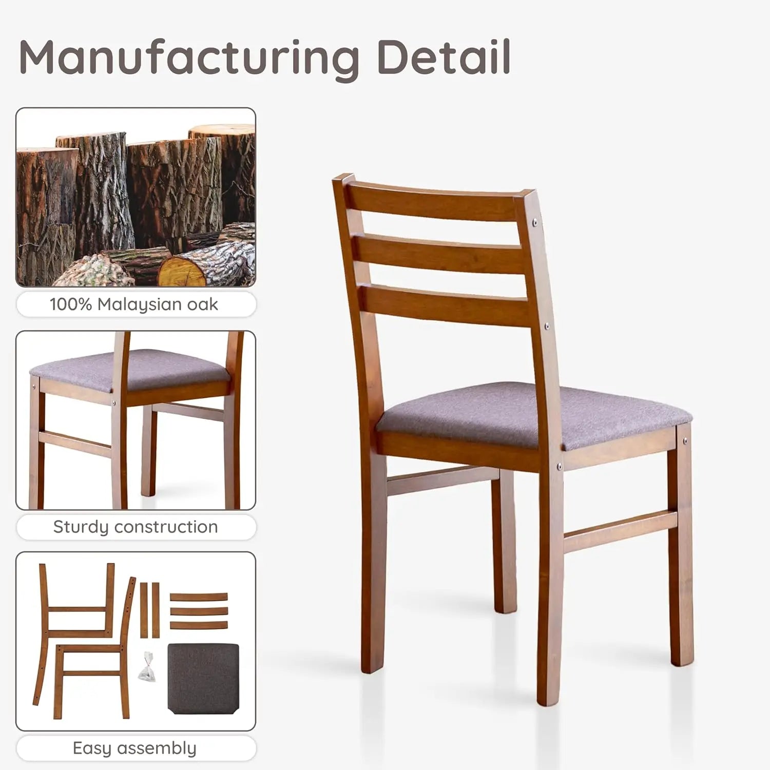 Modern Farmhouse Kitchen Dining Room Chair Set of 4