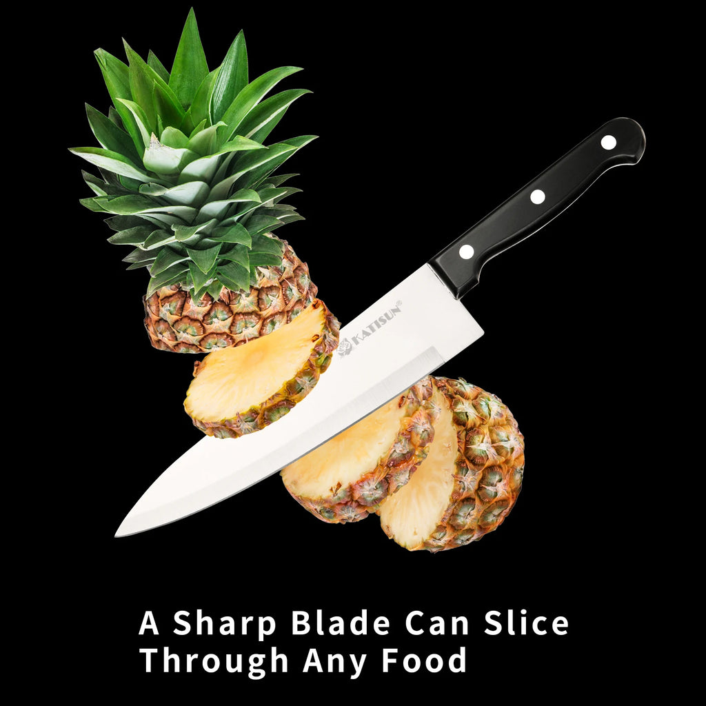 19 Pieces Carbon Steel Kitchen Knife Block Set
