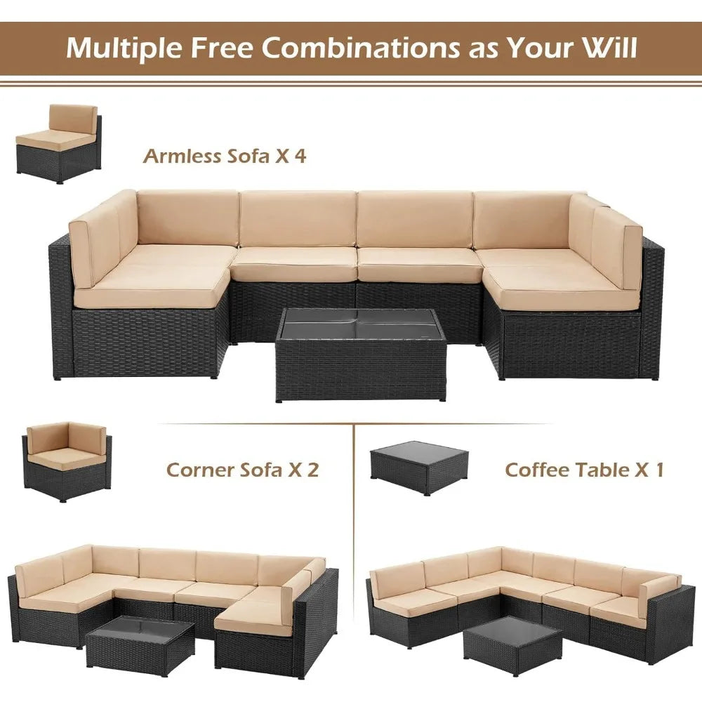 7 Piece Outdoor Patio Furniture Set