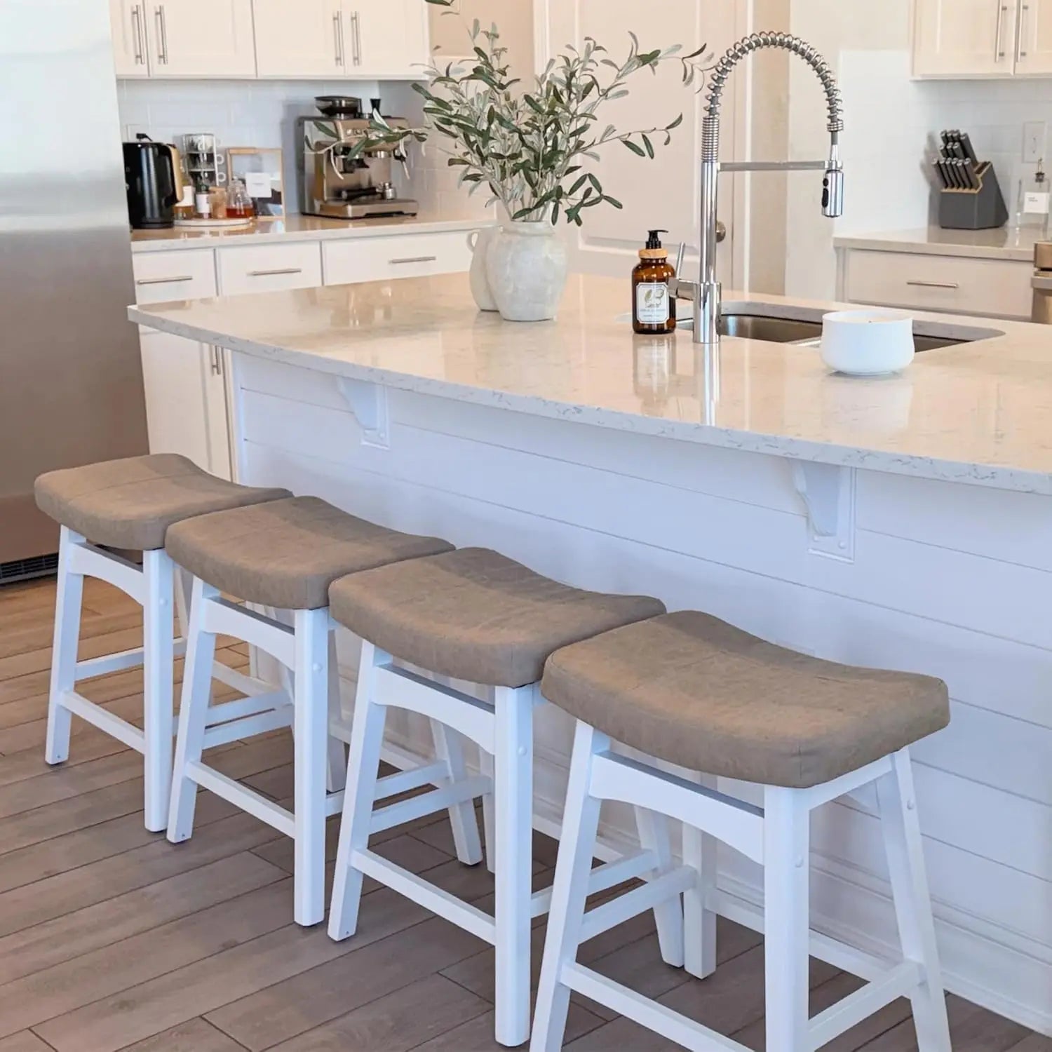 24" Saddle Seat Counter Height Bar Stools