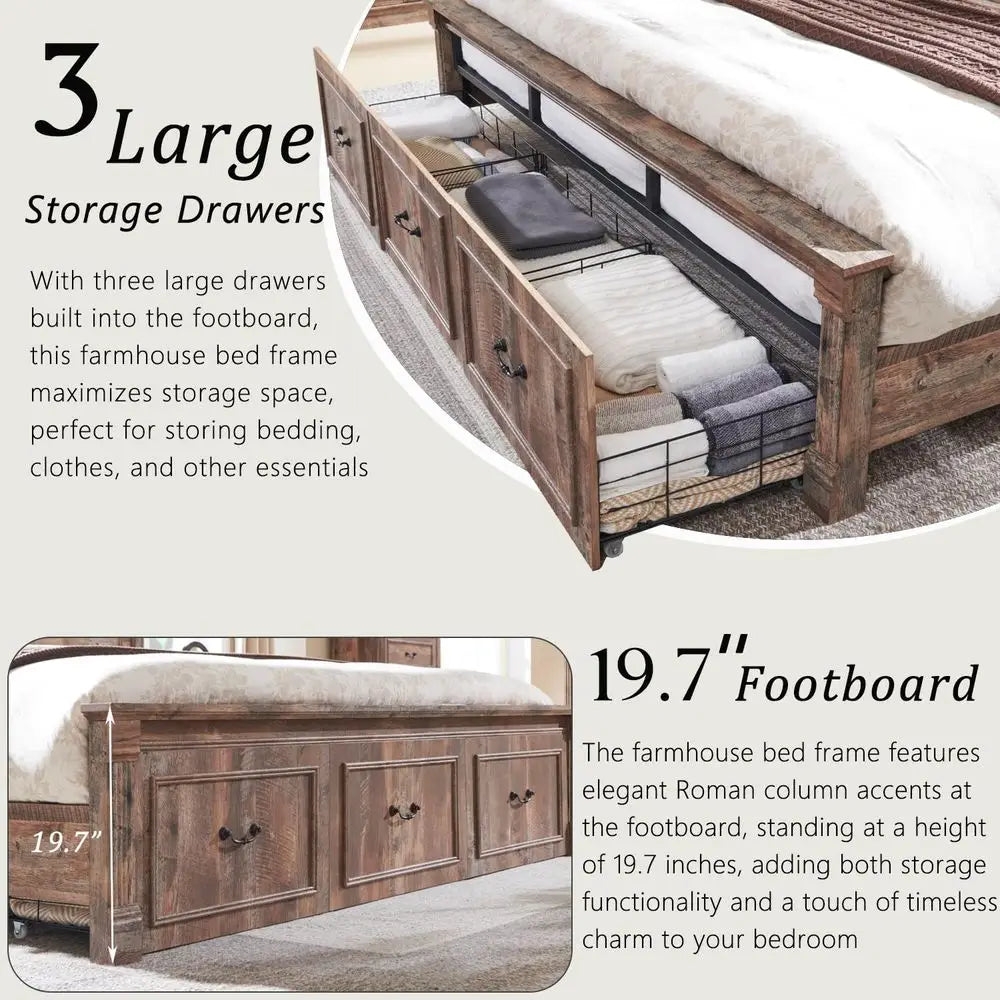 Farmhouse King Size Bed Frame