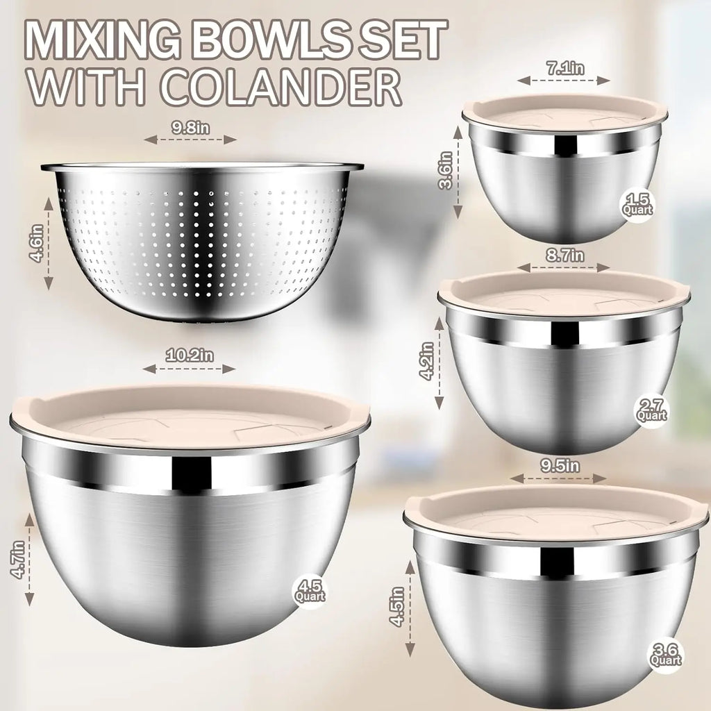 Stainless Steel Mixing Bowls with Lids