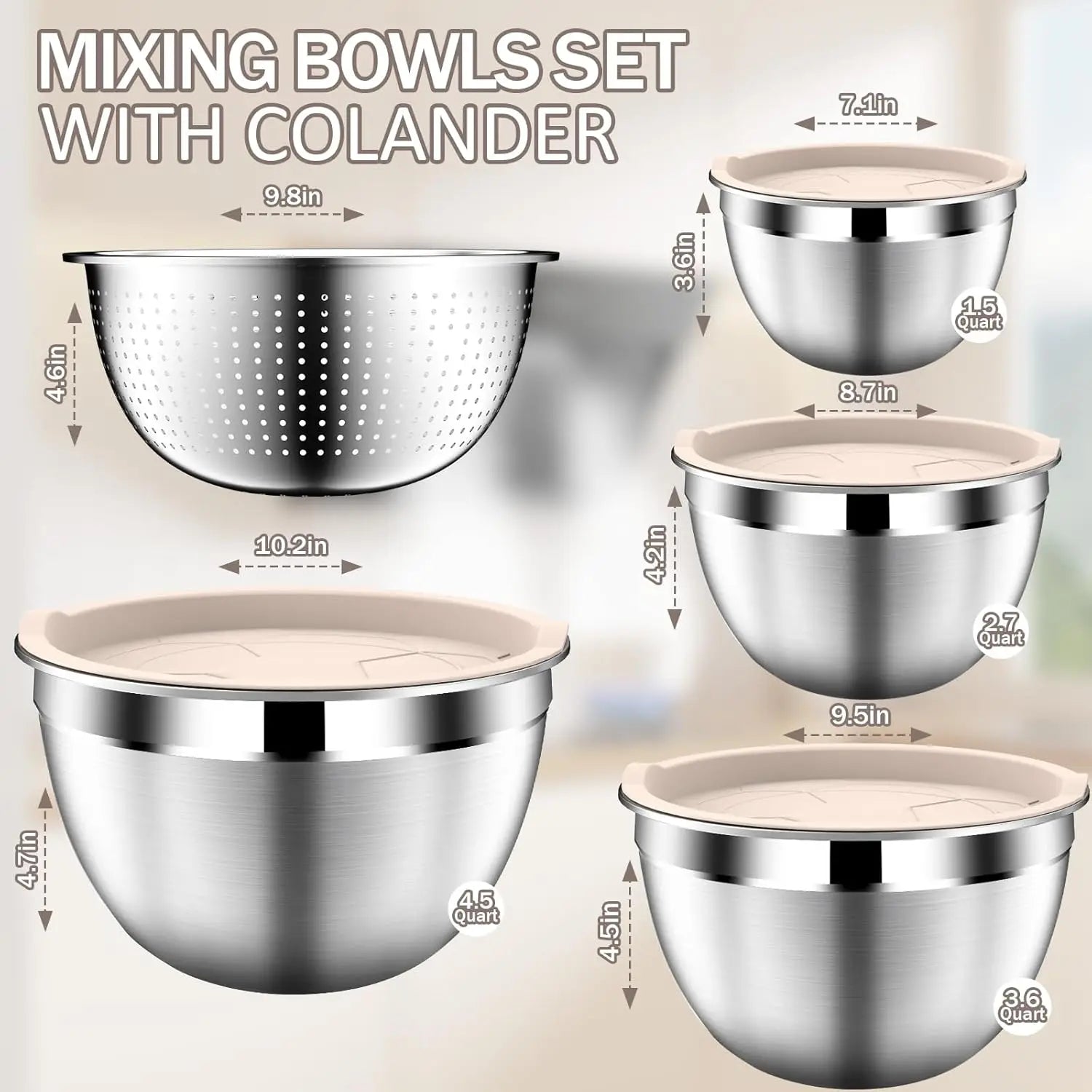 Stainless Steel Mixing Bowls with Lids