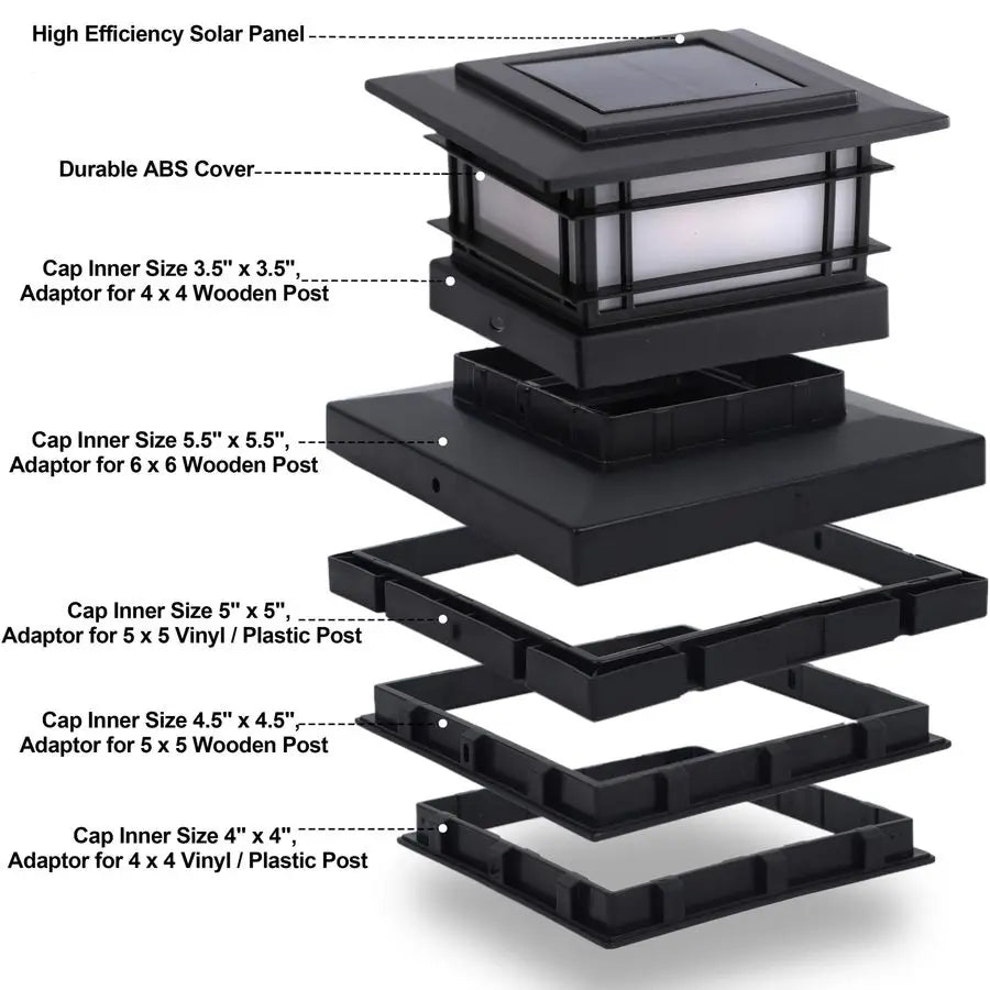 8 Pack Solar Post Cap Lights
