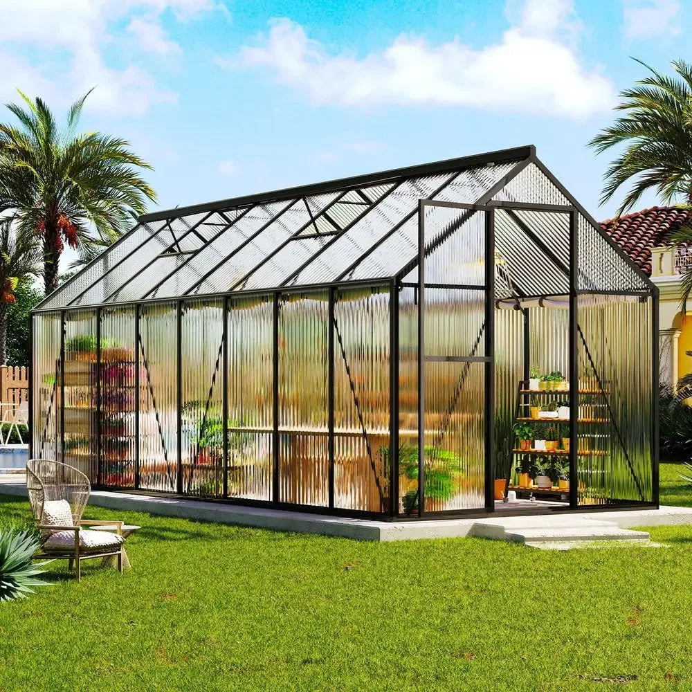 6x16 Ft Polycarbonate Greenhouse for Outdoors