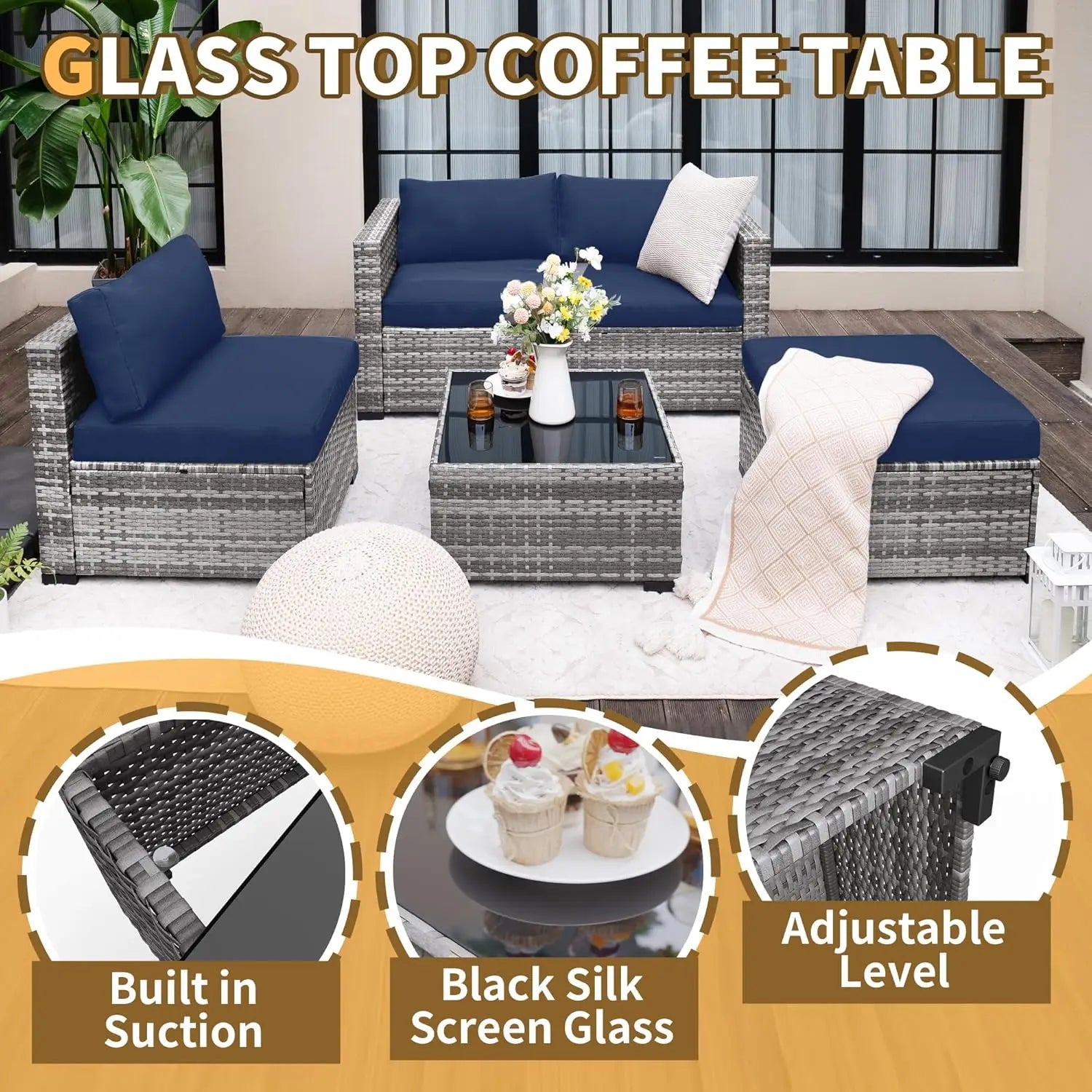 5 Piece Patio Furniture Set