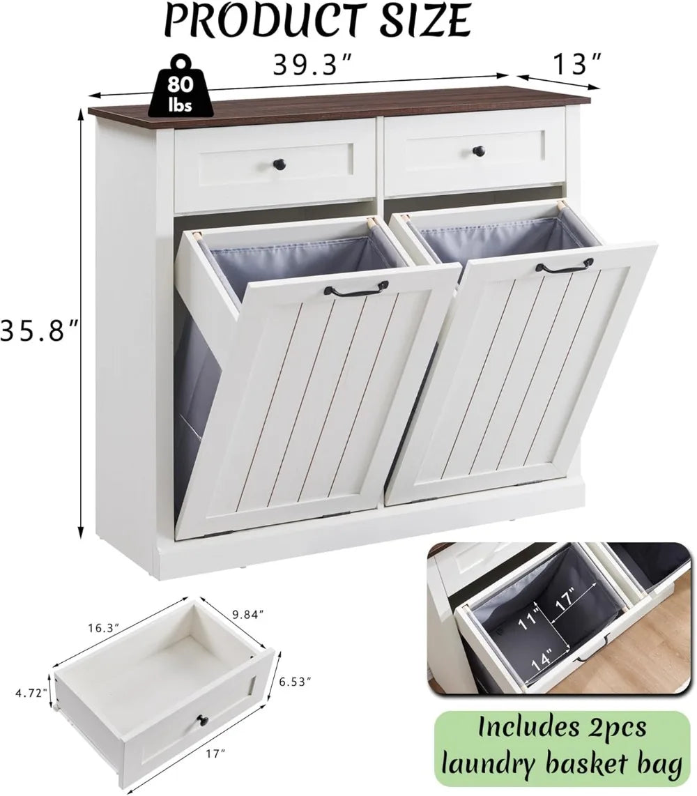 Double Tilt Out Laundry Hamper Cabinet