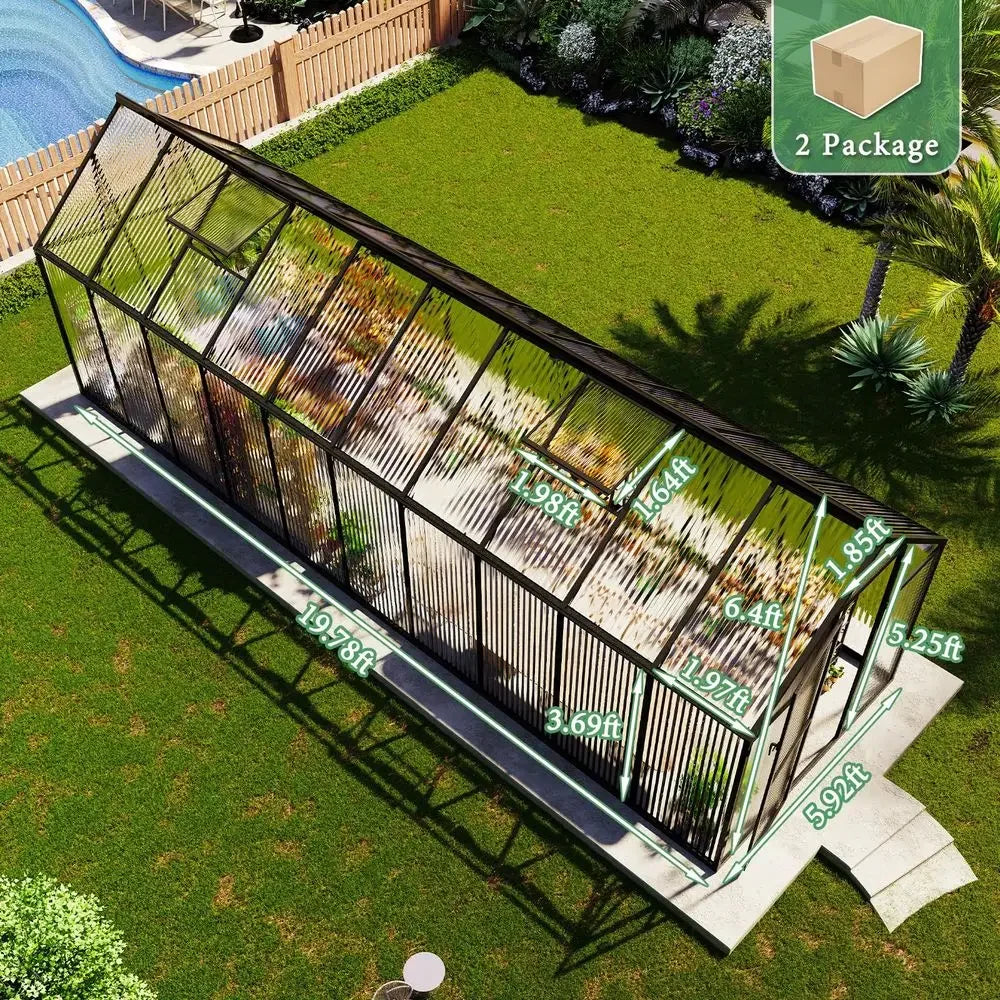 6x16 Ft Polycarbonate Greenhouse for Outdoors