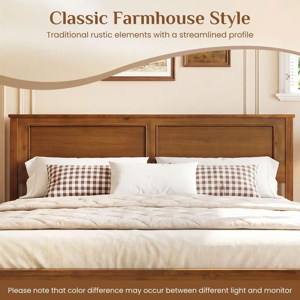 Wood Queen Size Bed Frame with Headboard