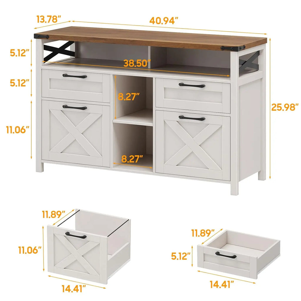 Farmhouse Filing Organization Storage Cabinet