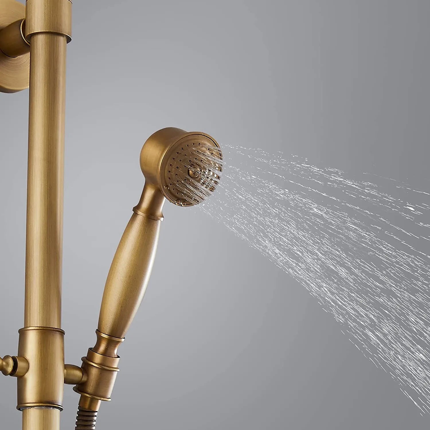 Antique Brass Bathroom Rain Shower System