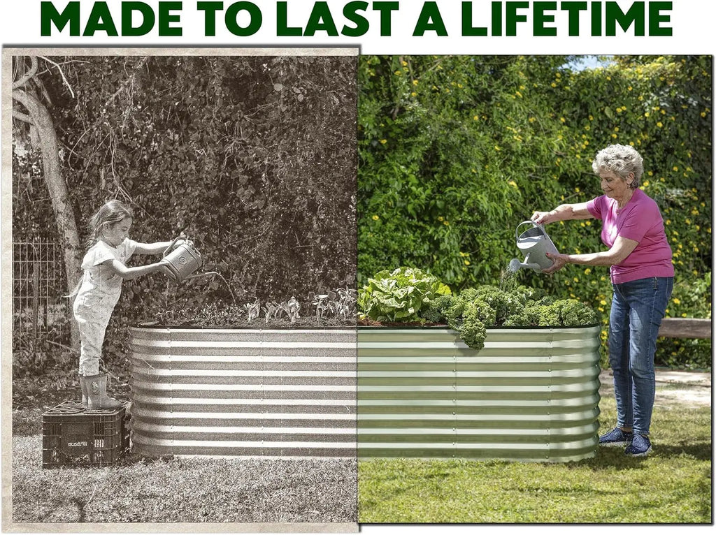 6x2x2ft Galvanized Raised Garden Bed