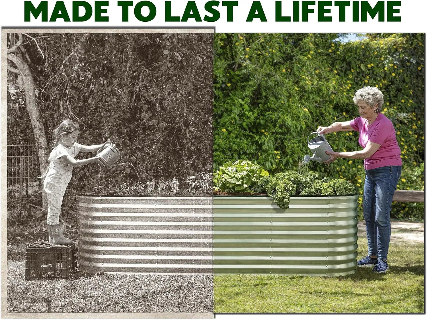 6x2x2ft Galvanized Raised Garden Bed