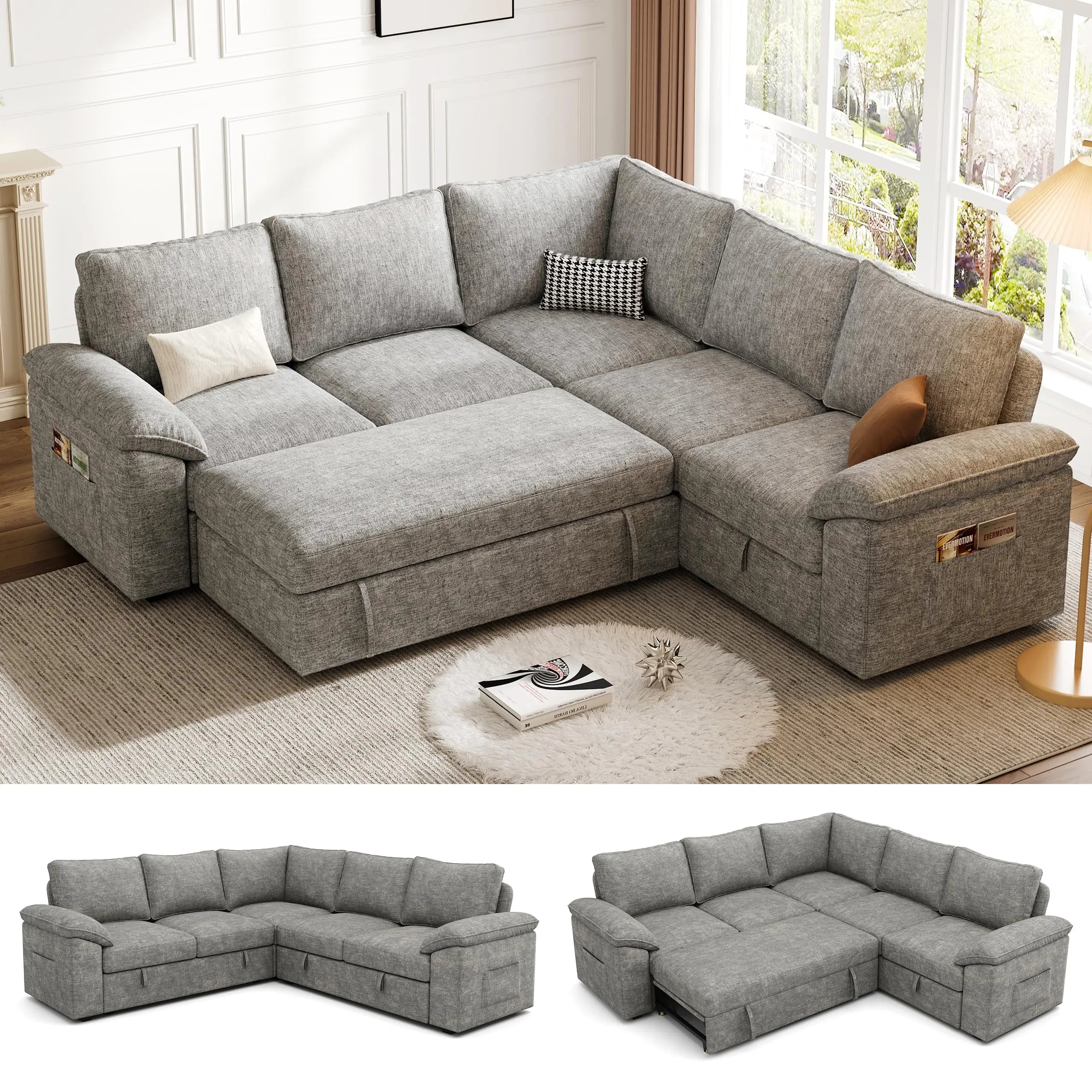 108 Inch Sectional Sleeper Sofa