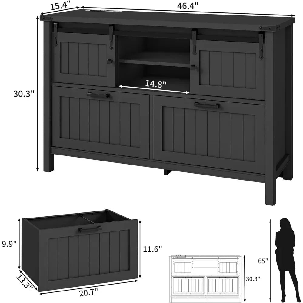 Farmhouse Lateral file cabinet 2 drawer