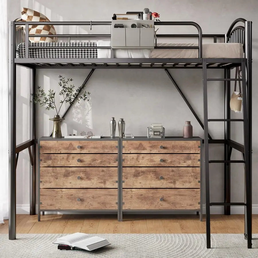 Twin Loft Bed with Bedside Caddy