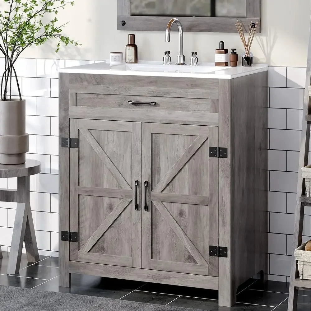 30" Farmhouse Bathroom Vanity with Sink