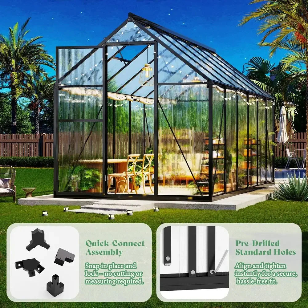 6x16 Ft Polycarbonate Greenhouse for Outdoors