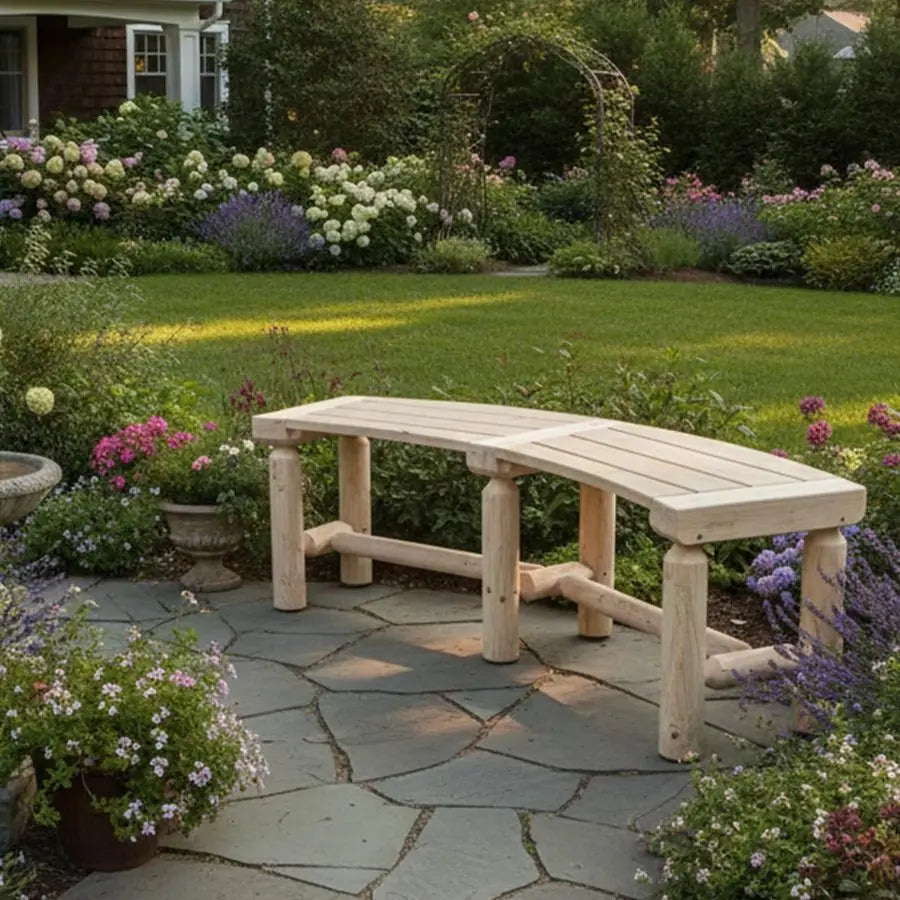 Solid Wood Fire Pit Bench