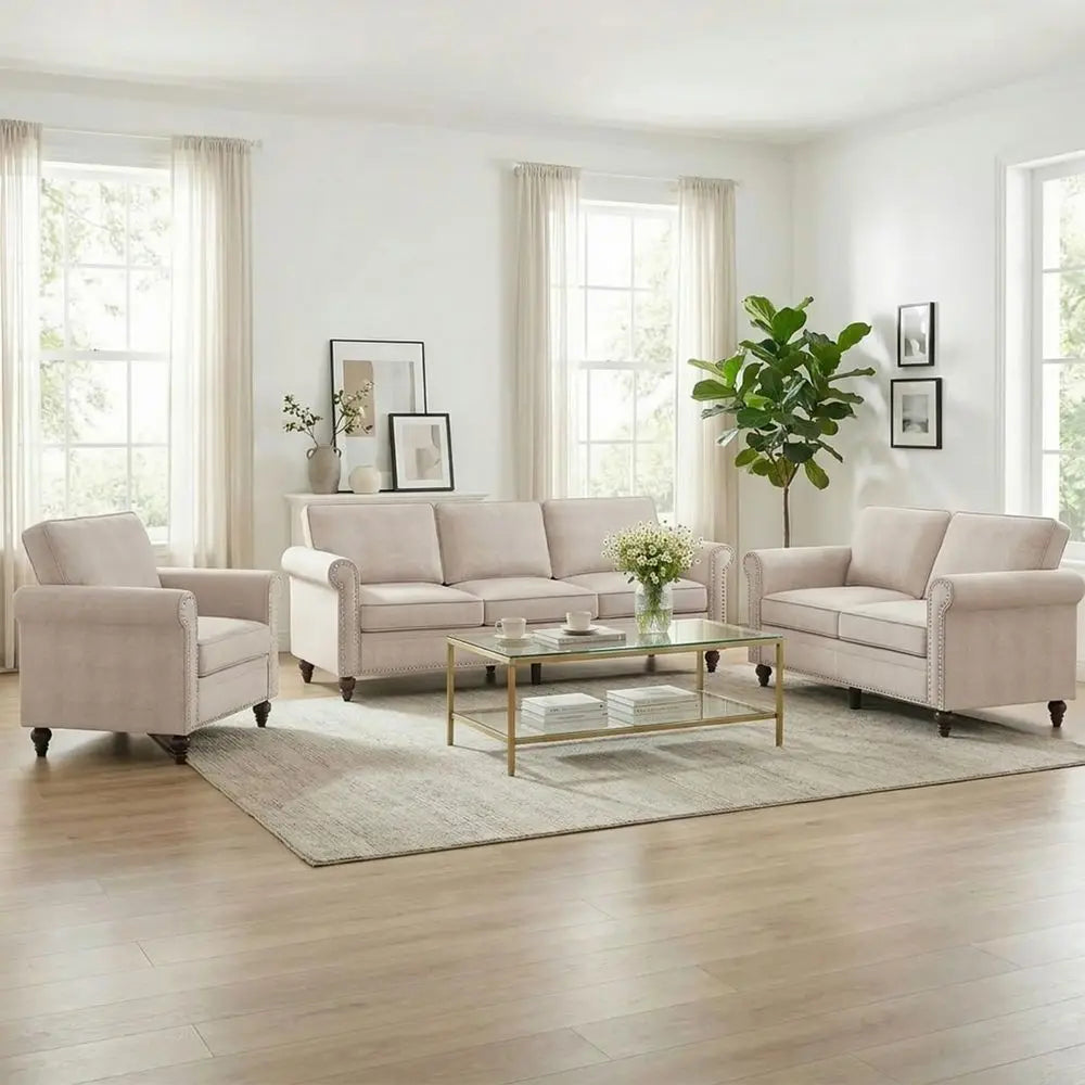 3 Piece Living Room Sofa Set
