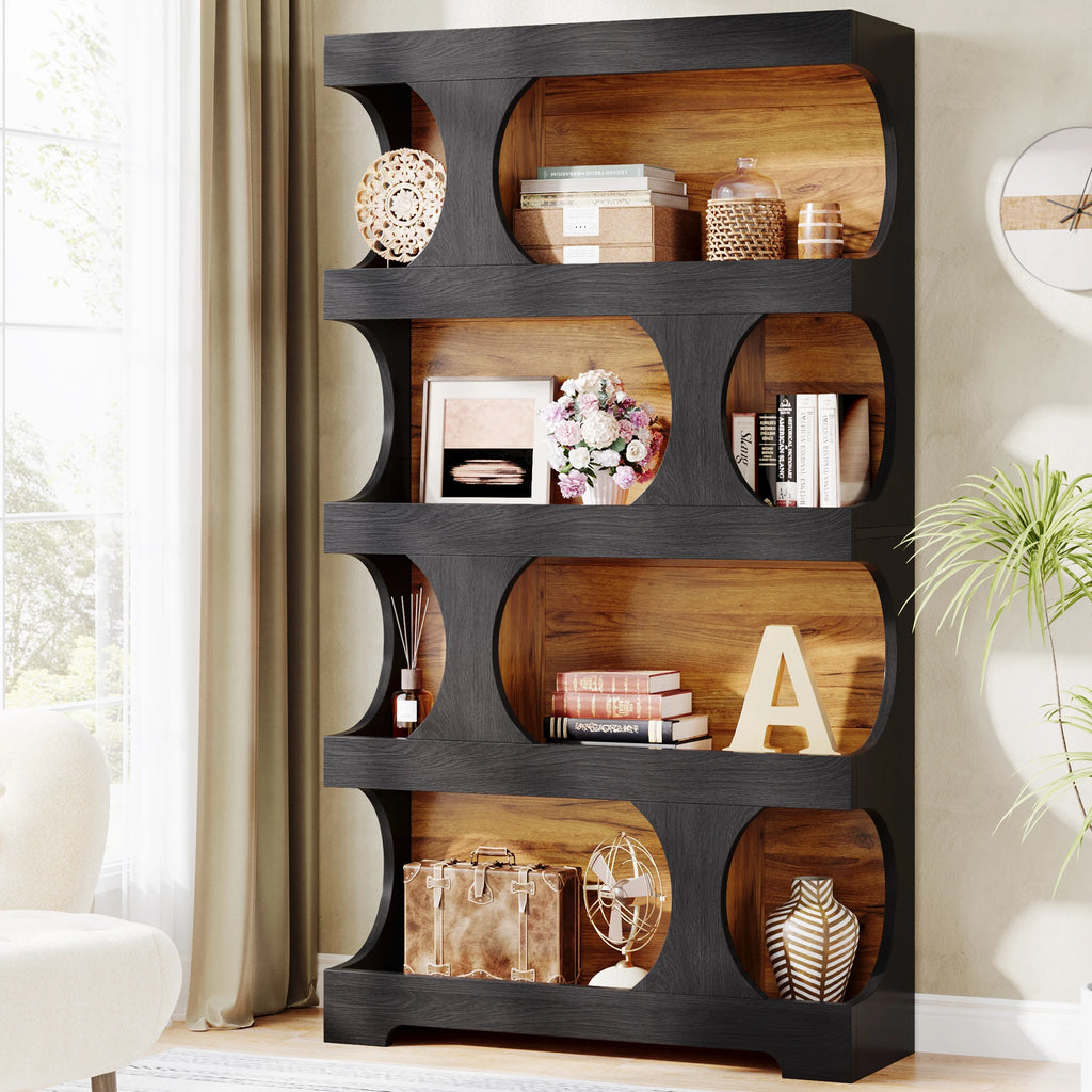 71" Tall 4 Tier Wood Bookcase