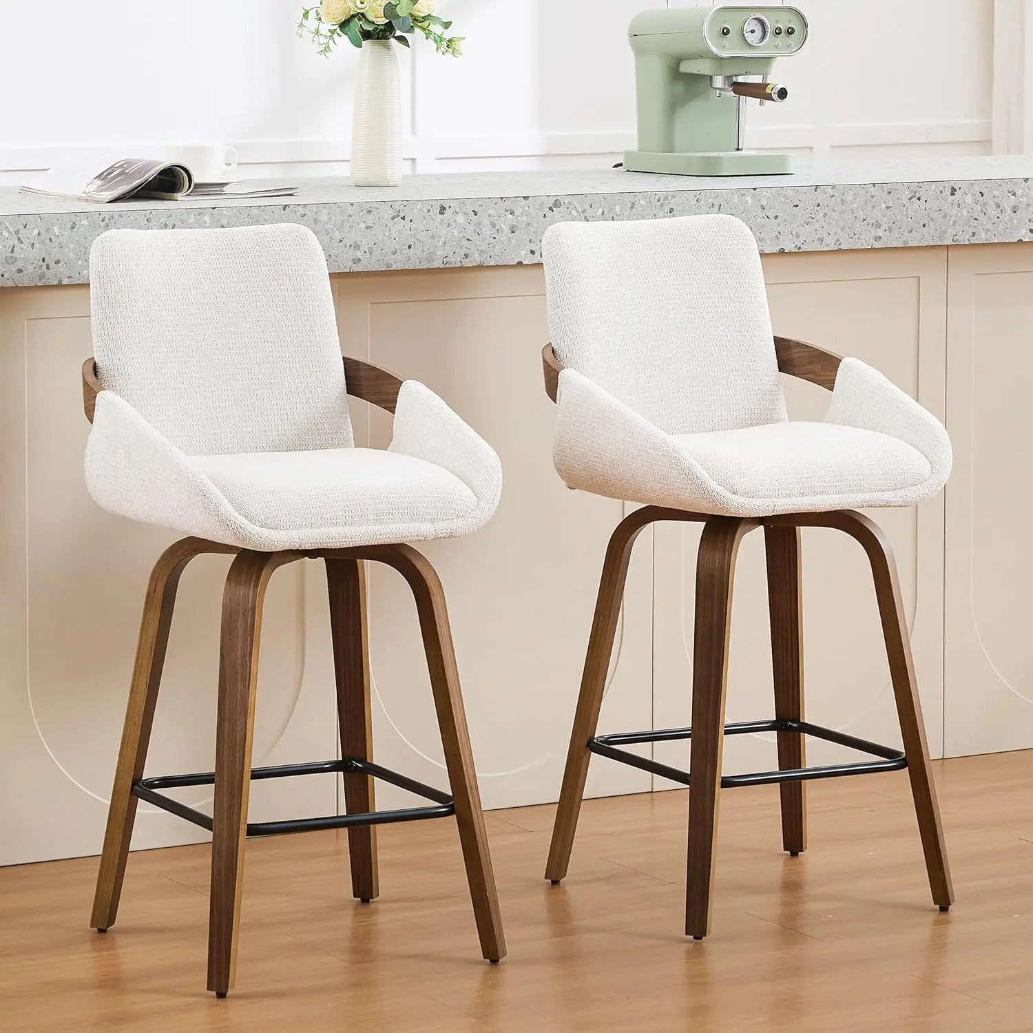 26" Counter Height Swivel Bar Stools Set of 2