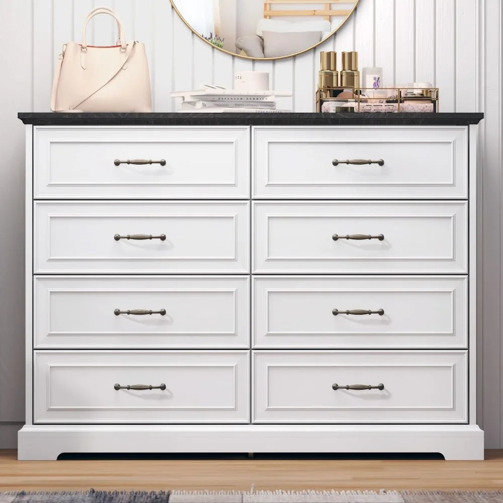 8 Drawer Farmhouse Dresser, 47" Wide