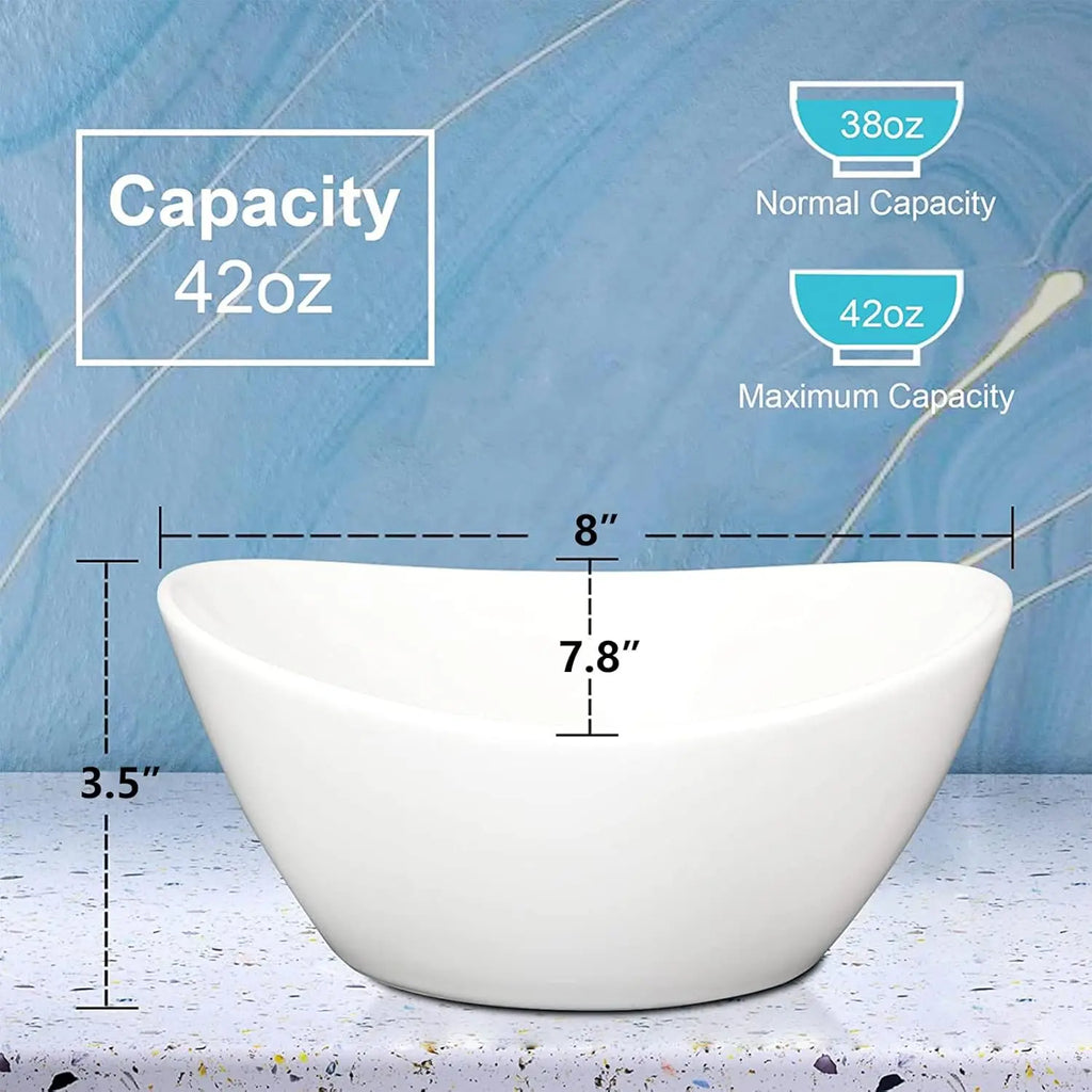 8" Ceramic Deep Soup Bowls & Salad Bowls