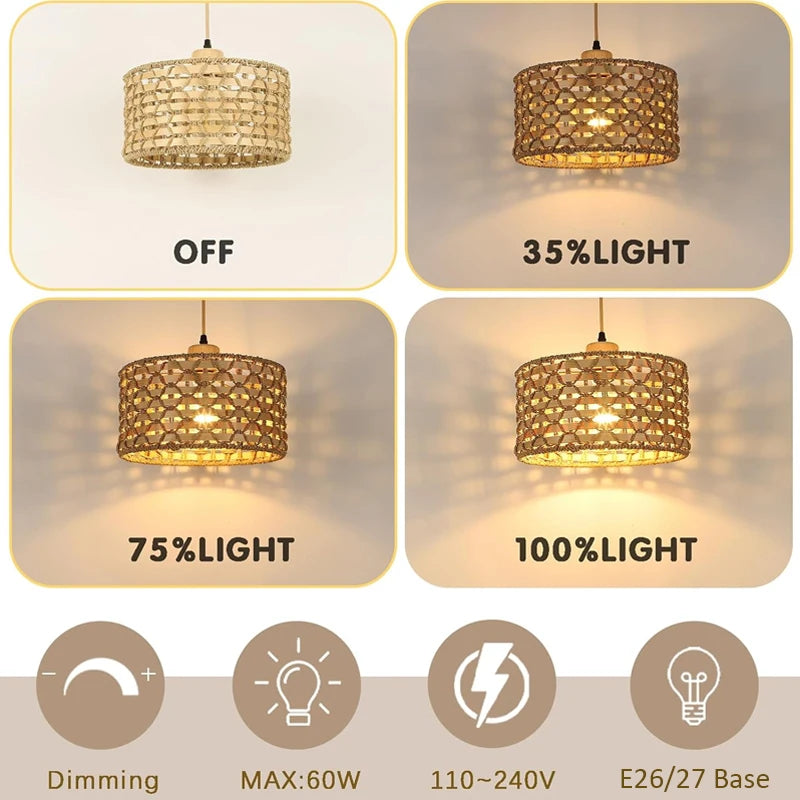 Wicker Rattan Pendant Lamp