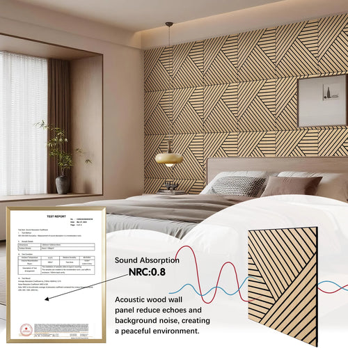 4 Packs Acoustic 3D Wood Slat Wall Panels