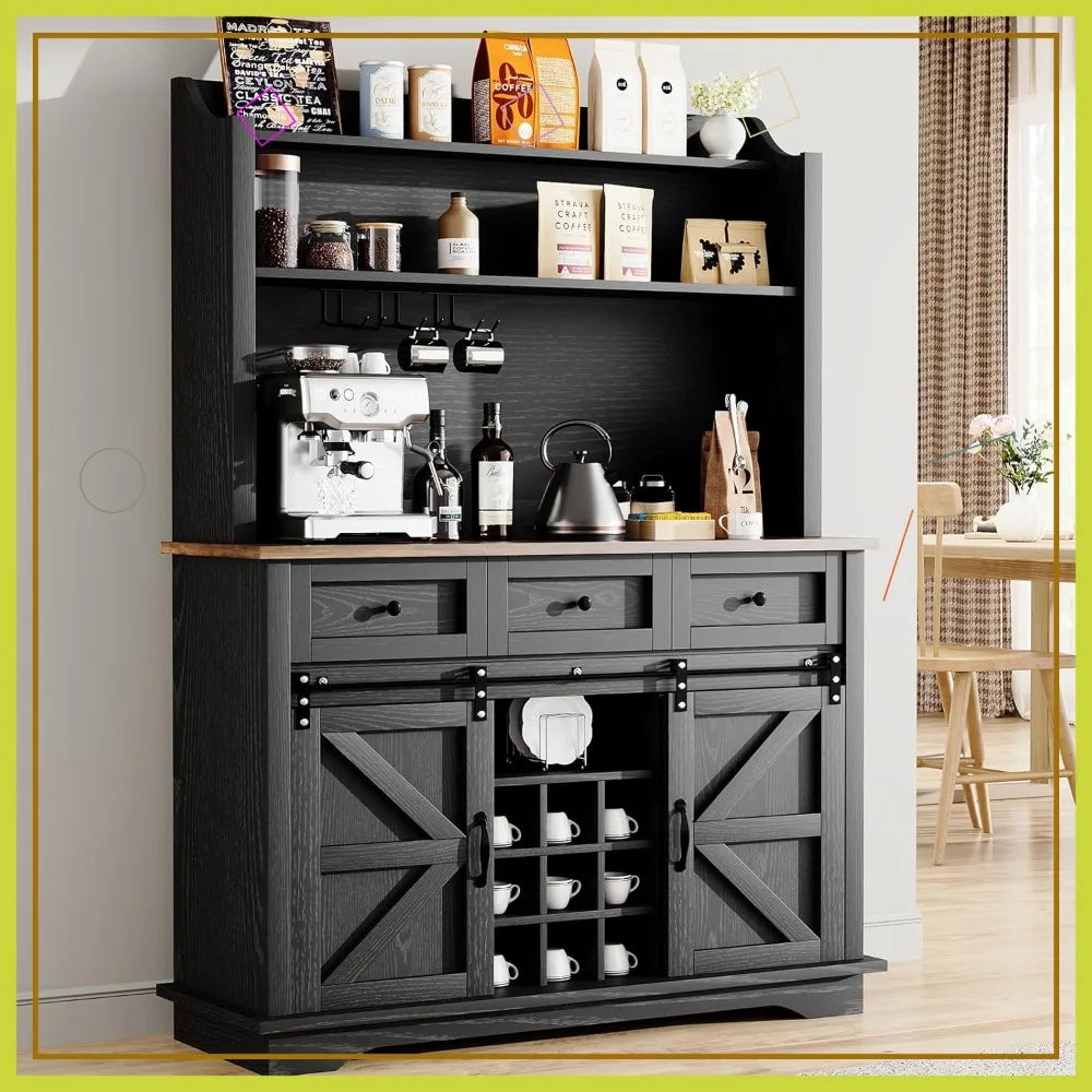 Farmhouse 63" Coffee Bar Cabinet