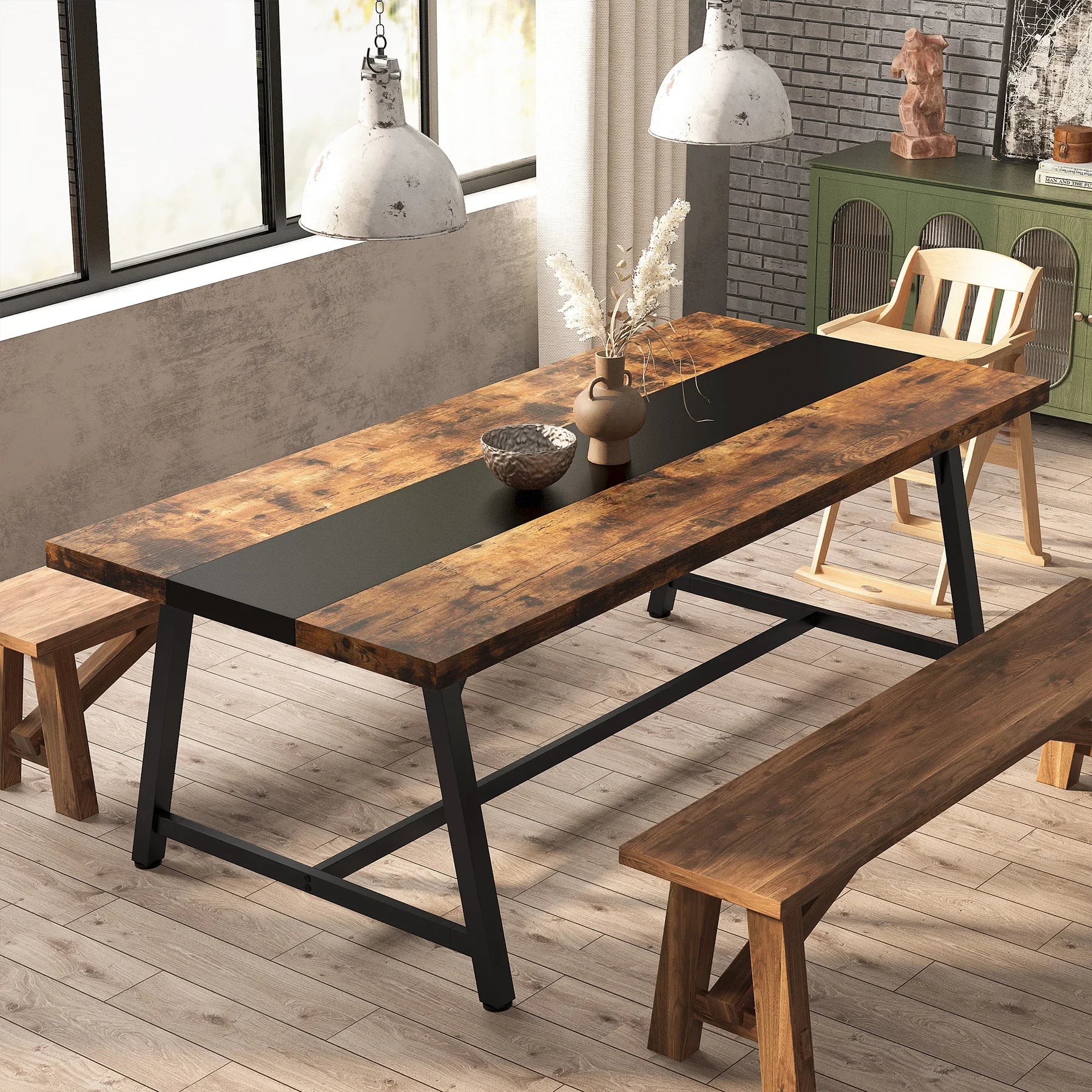 Farmhouse Dining Table for 8 People