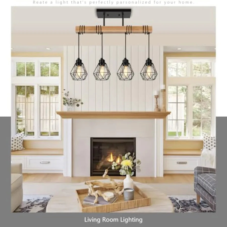 Farmhouse Wood Kitchen Pendant Light