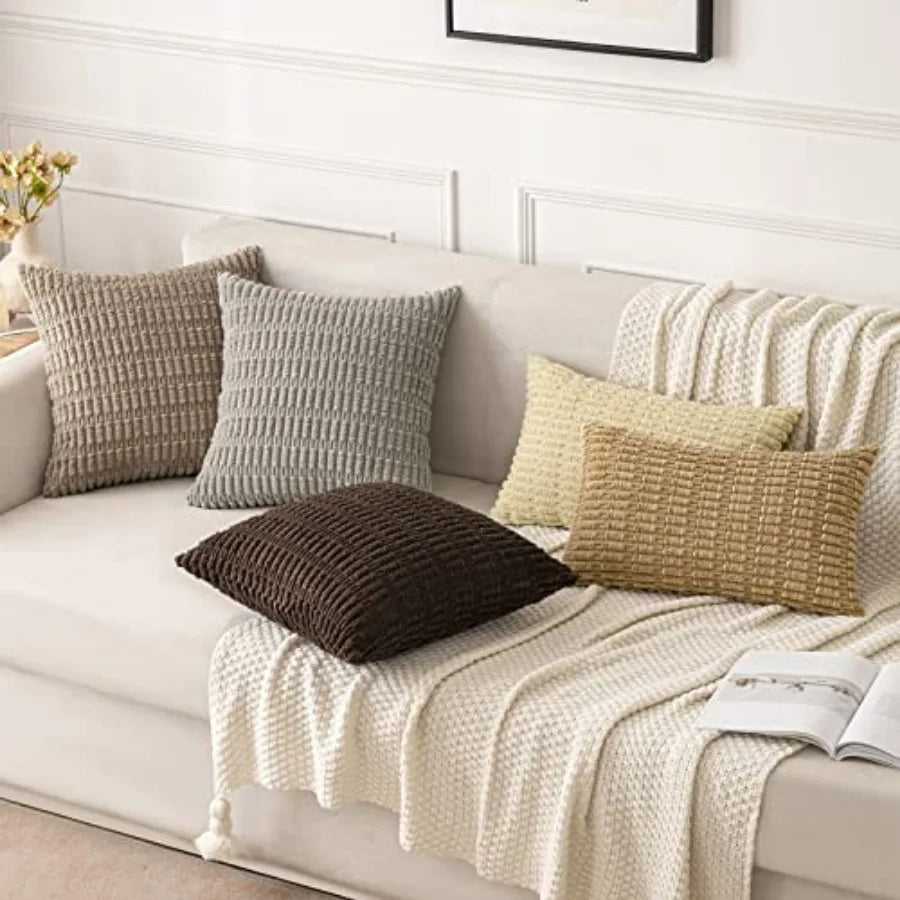 Pack of 2 Corduroy Throw Pillow Covers 18x18
