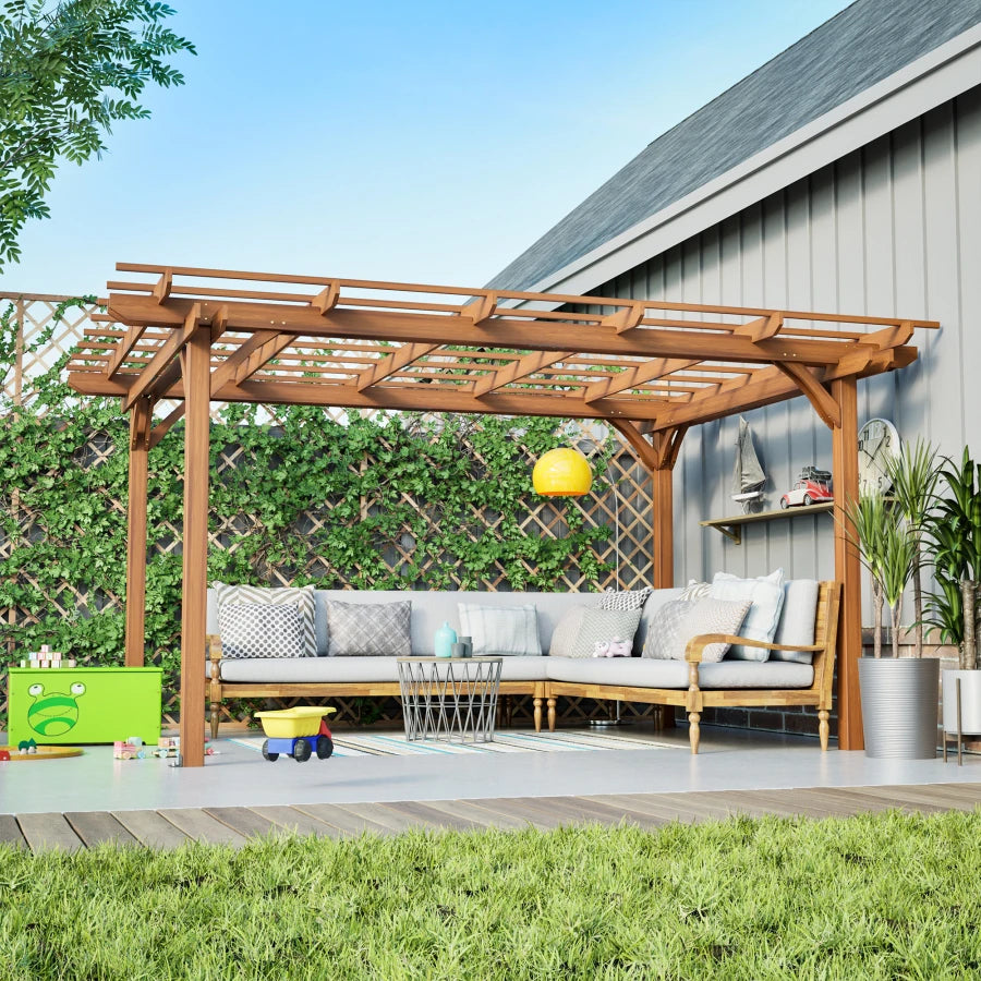 12 x 10 FT Outdoor Wood Pergola
