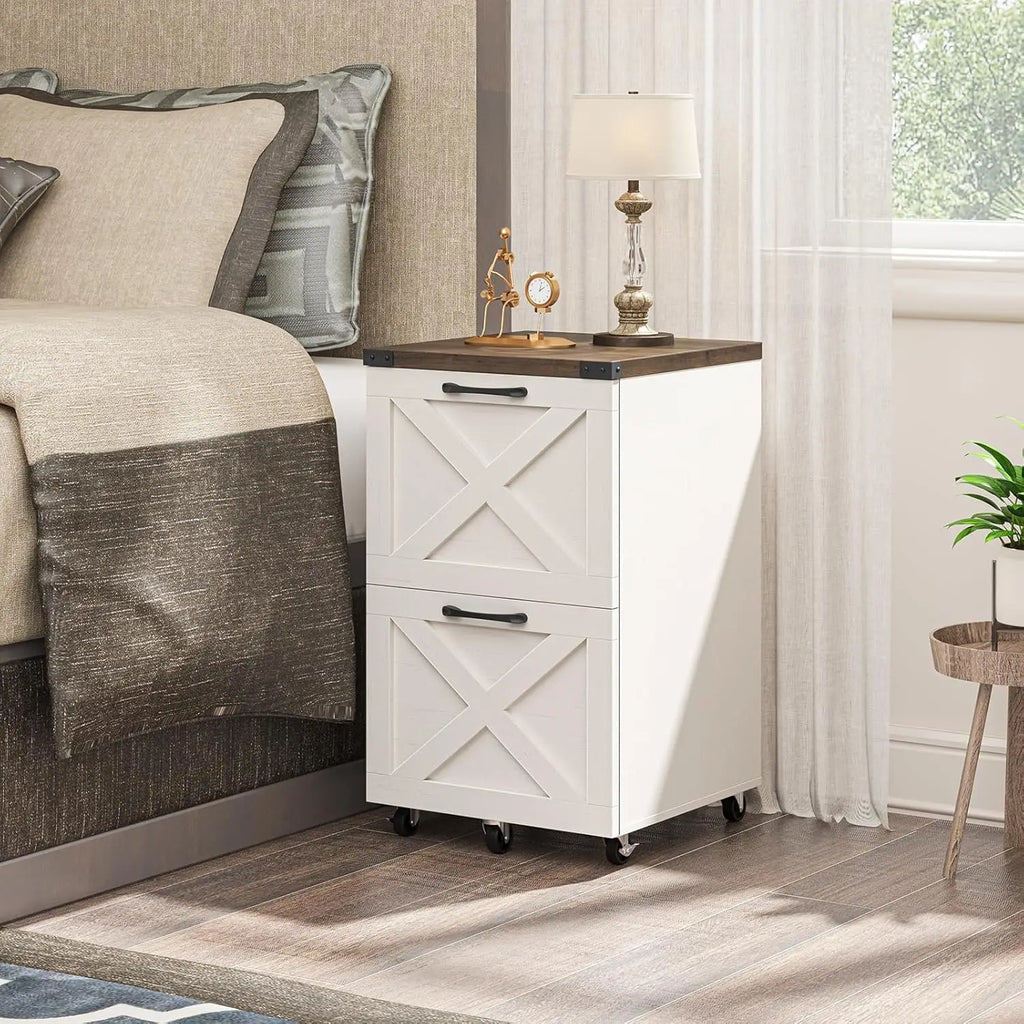 Farmhouse 2 Drawer Small File Cabinet
