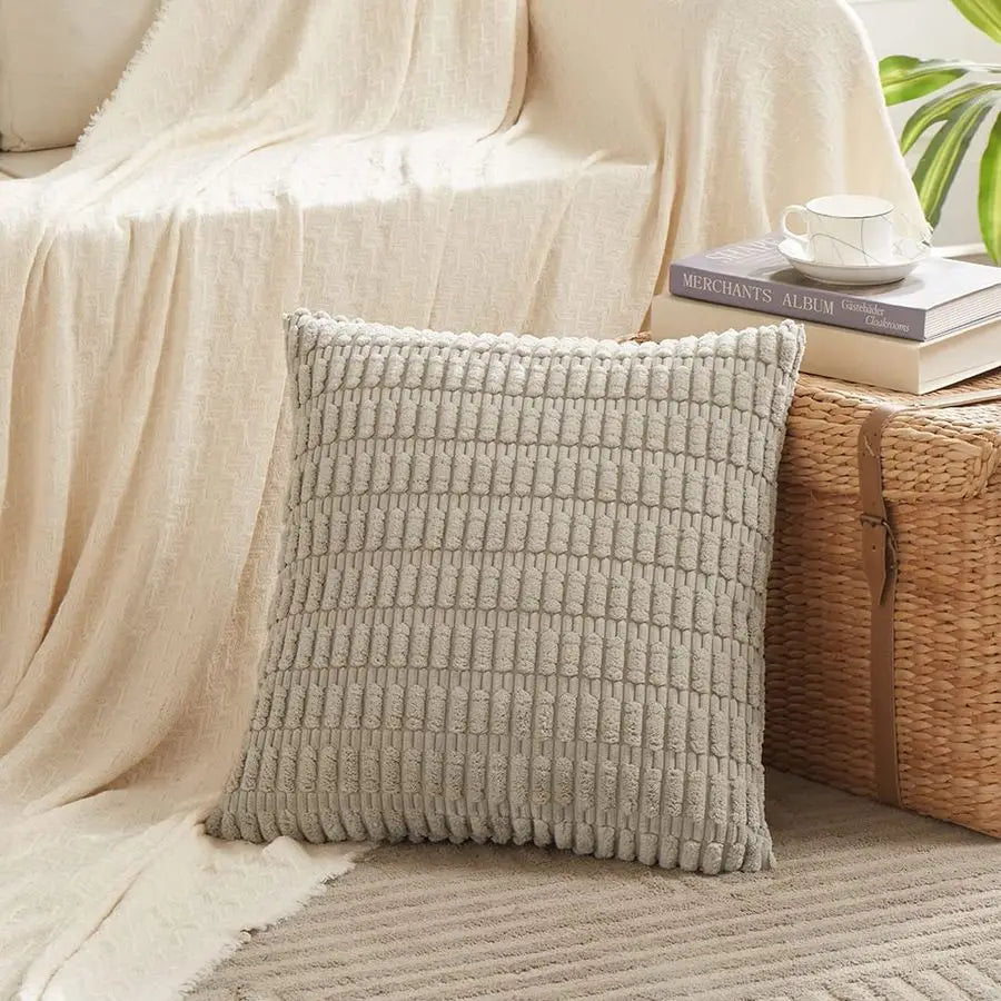4 Packs Neutral Decorative Throw Pillow Covers 22x22